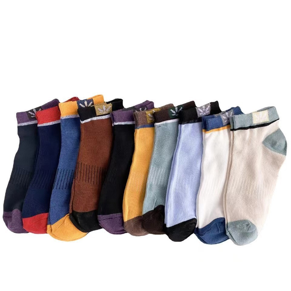 Short Color Matching Ankle Athletic Socks For Men (pack of 10)