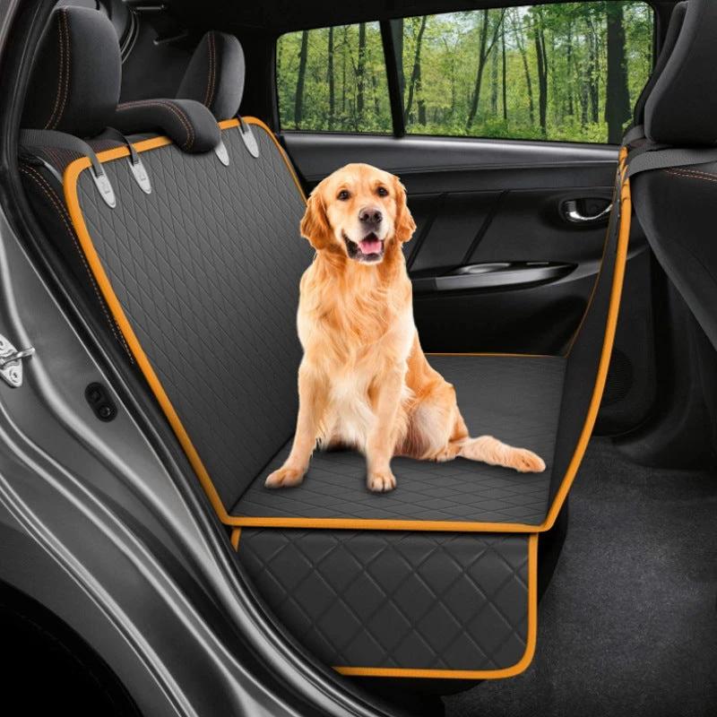 Dog Car Seat Cover View Mesh Pet Carrier Hammock Safety Protector Car Rear Back Seat Mat With Zipper And Pocket For Travel by GJG Denim