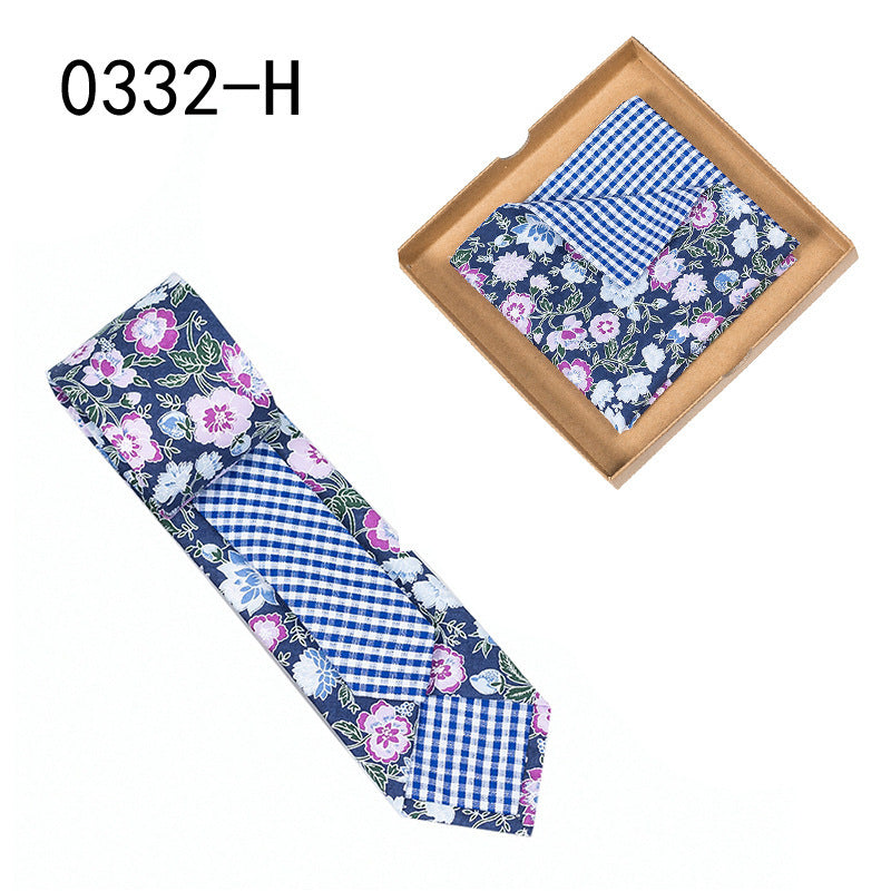 Men's Floral Print Tie and Pocket Square