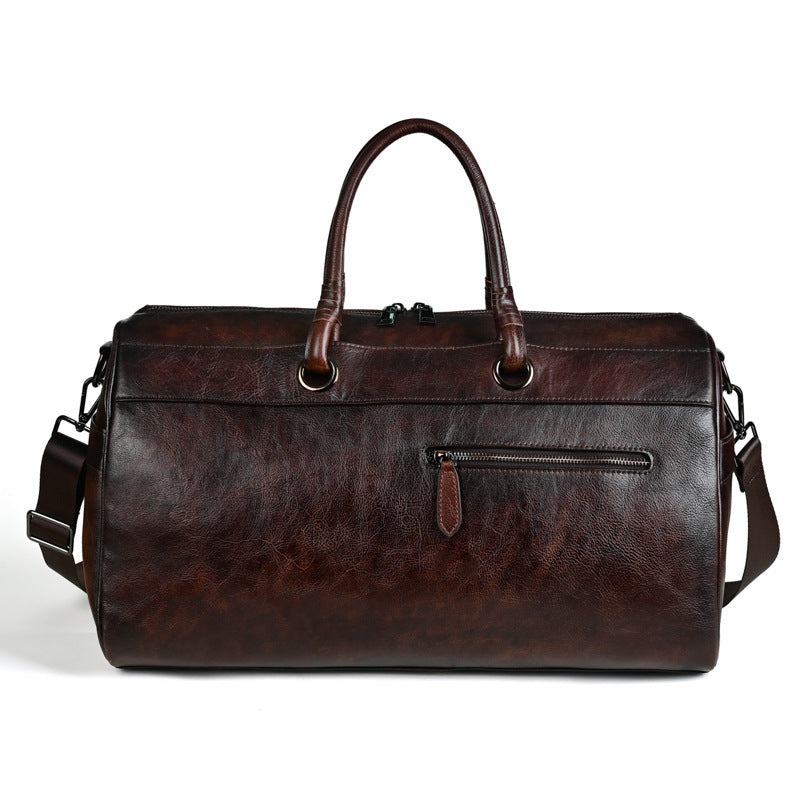 Men's Top Layer Leather Bag Handmade Retro Large Capacity