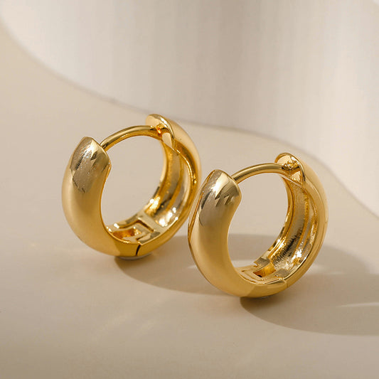 Women's Versatile And Simple Plain Hoop Earrings