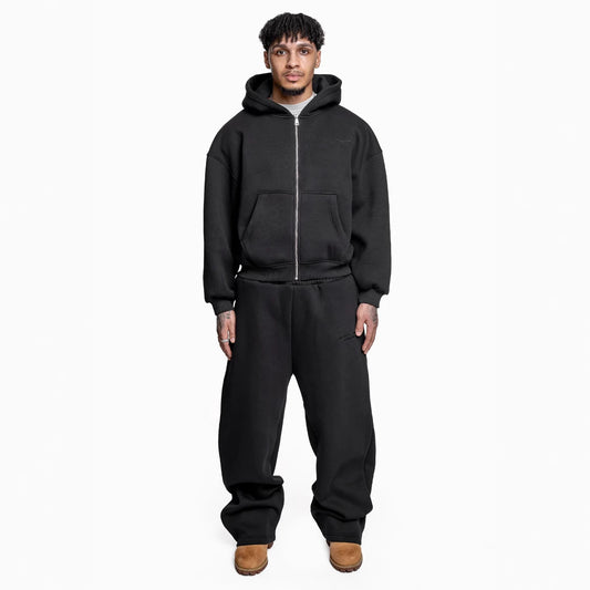 Street Fashion All-match Sweater Loose Straight Pants Set