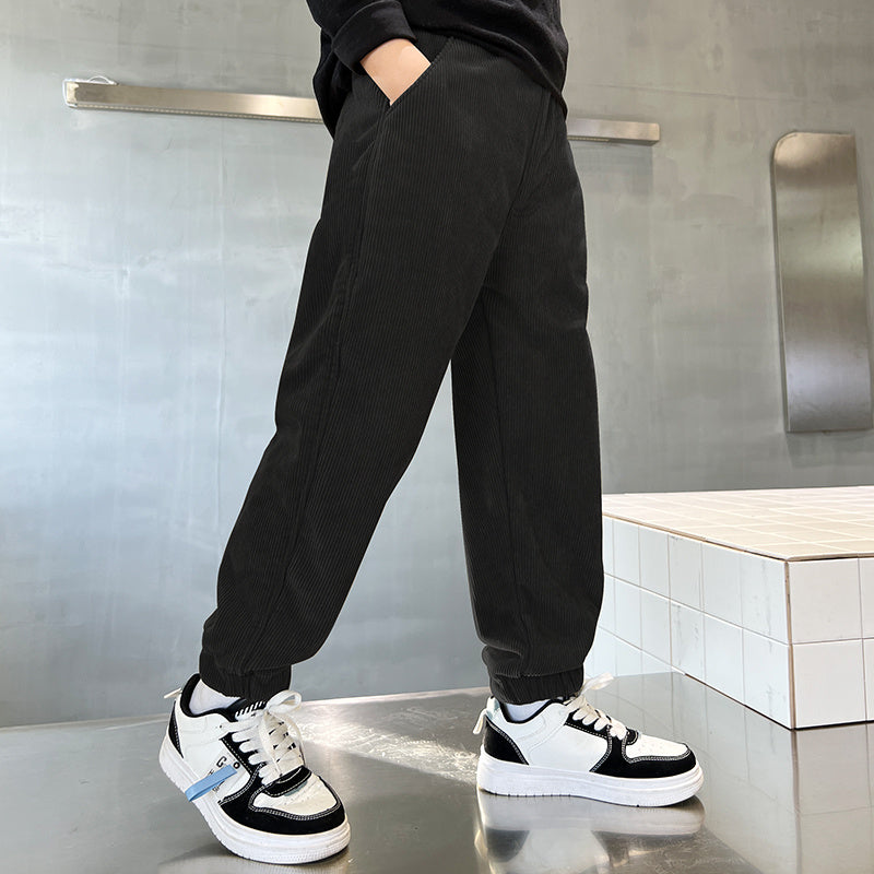 Children's Pants, Boys' Pants, Spring And Autumn Collection 2025 New Style Wholesale, Large Children's Sports Pants, Export Long Pants, Trendy Corduroy Cross-border