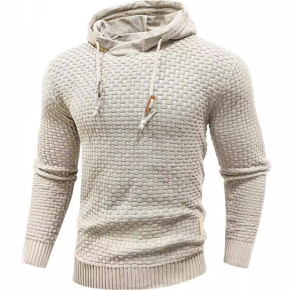 Men's Long Sleeve Solid Color Hooded Sweater