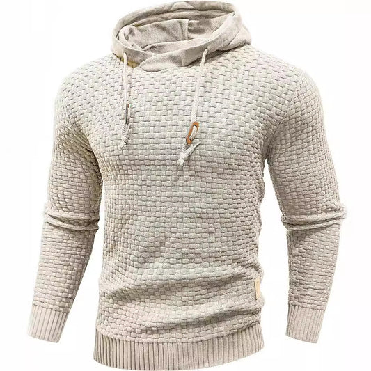 Men's Long Sleeve Solid Color Hooded Sweater
