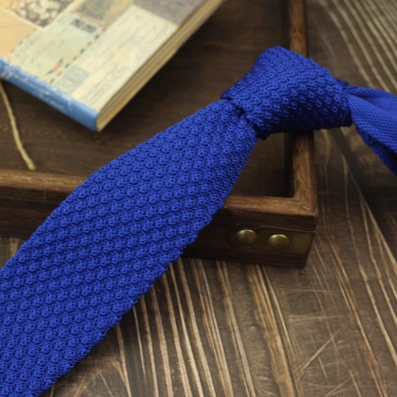 Narrow Woolen Knitted Tie For Men