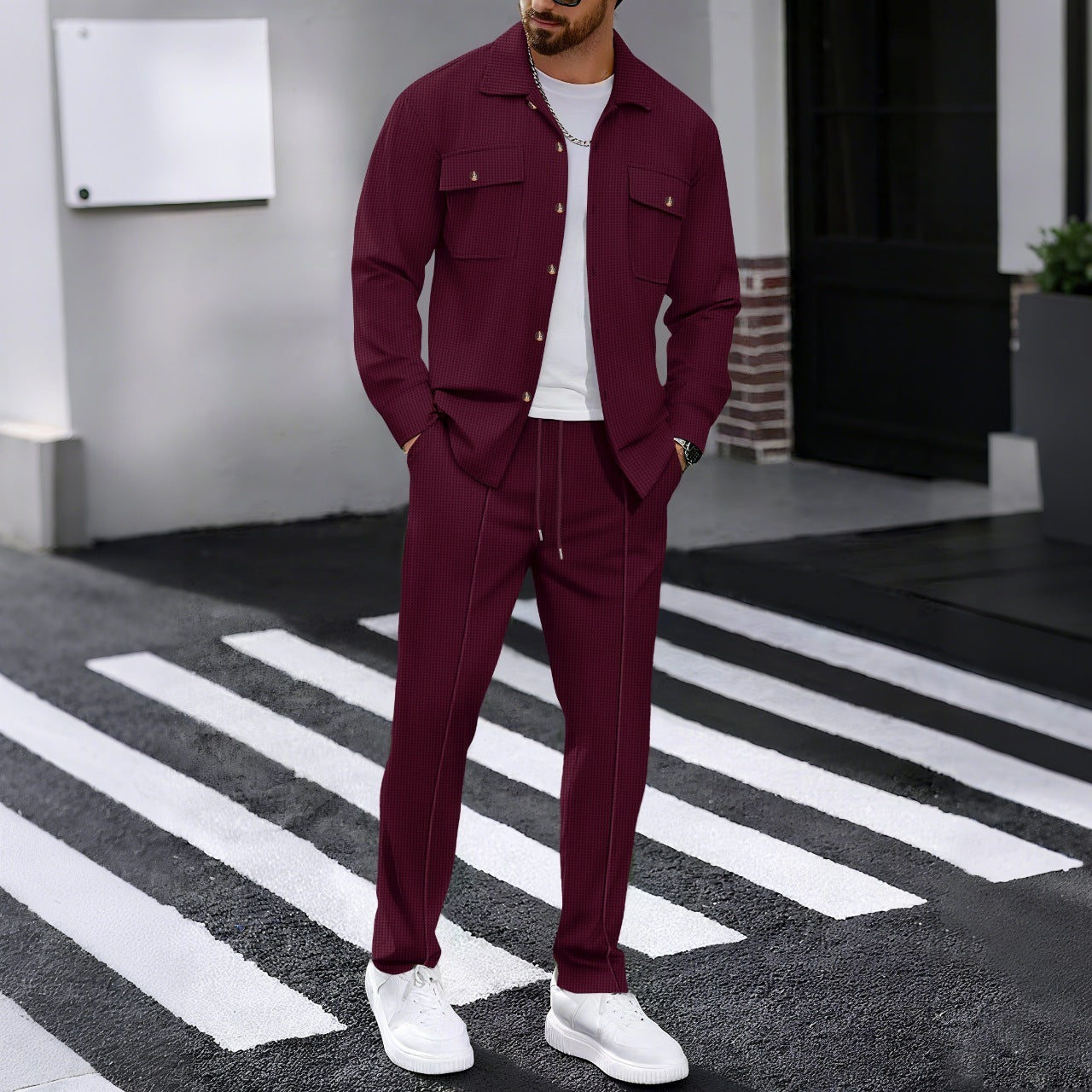 Long-sleeved Casual Men's Leisure Suit
