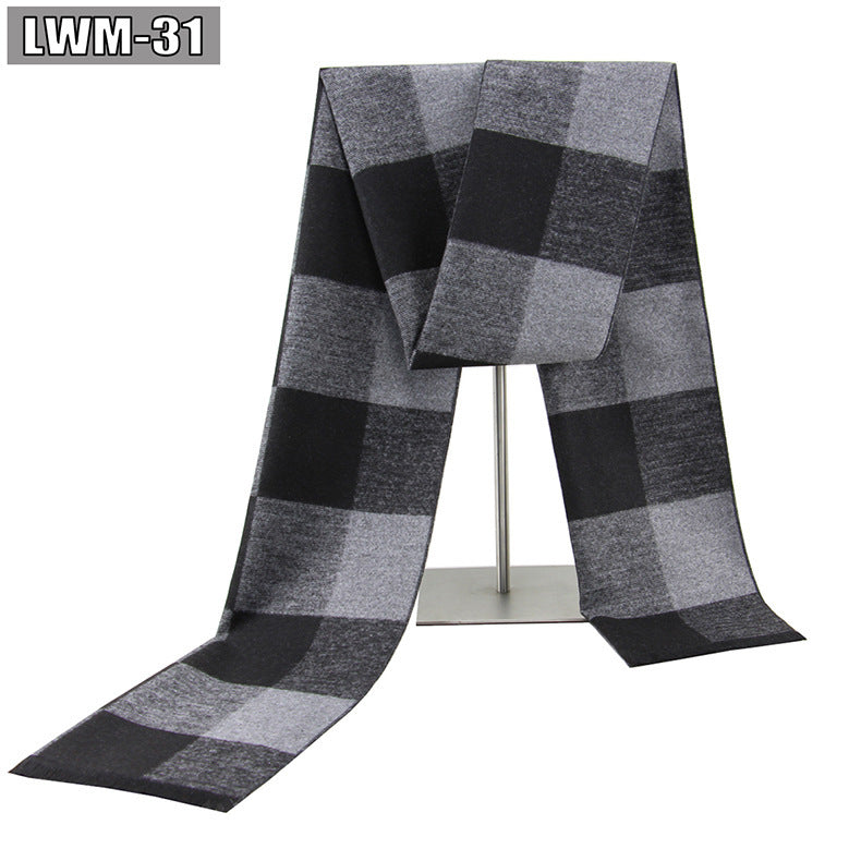 Men's Cashmere Autumn And Winter Business Plaid Scarf