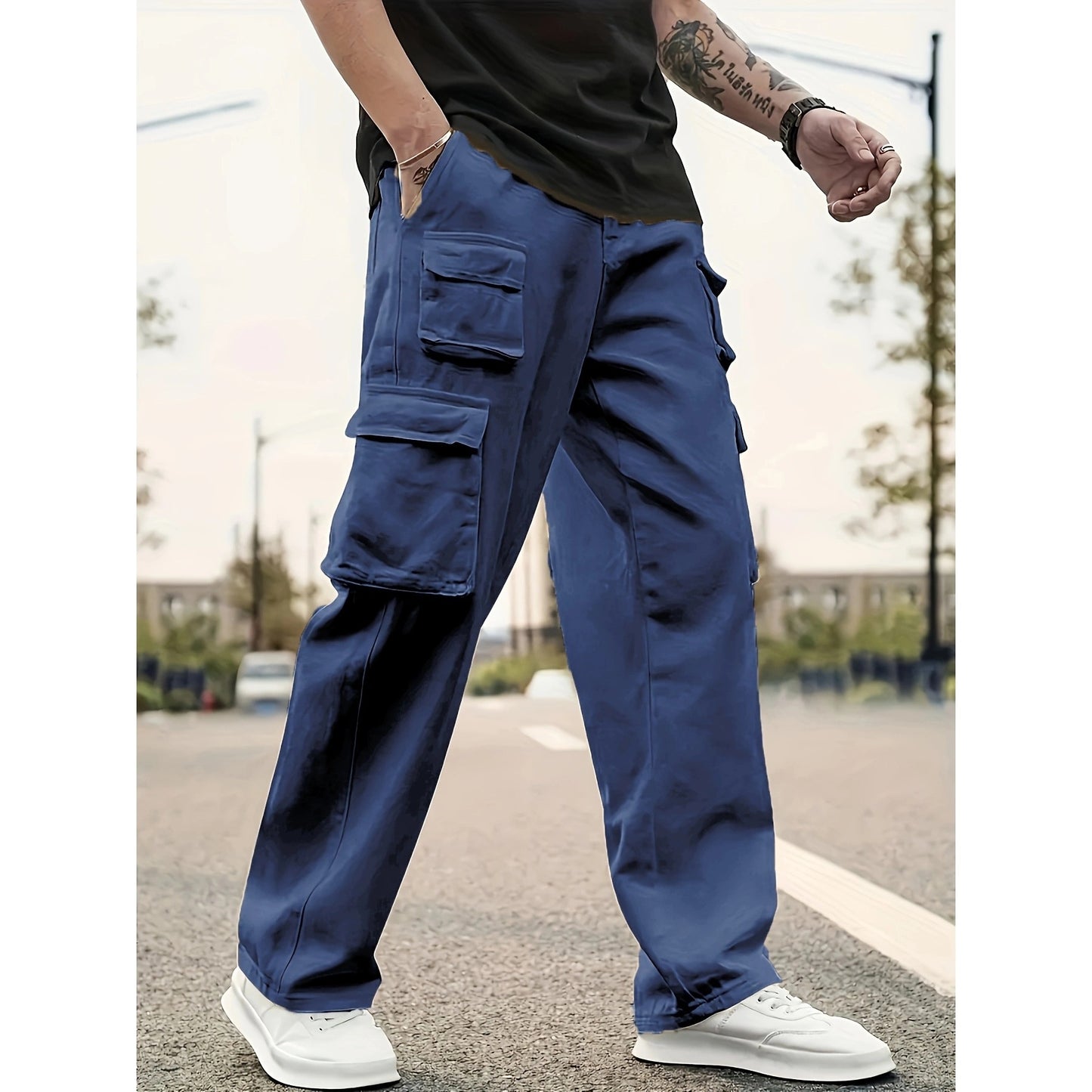 Men's Casual Cargo Pants Loose