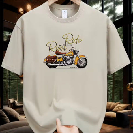 Men's Motorcycle Pattern Printed T-shirt