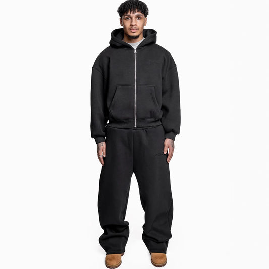 Street Fashion All-match Sweater Loose Straight Pants Set