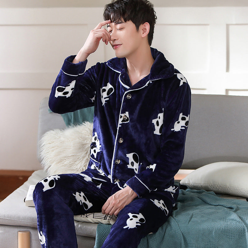 Men's Long Sleeve Cardigan Pajamas
