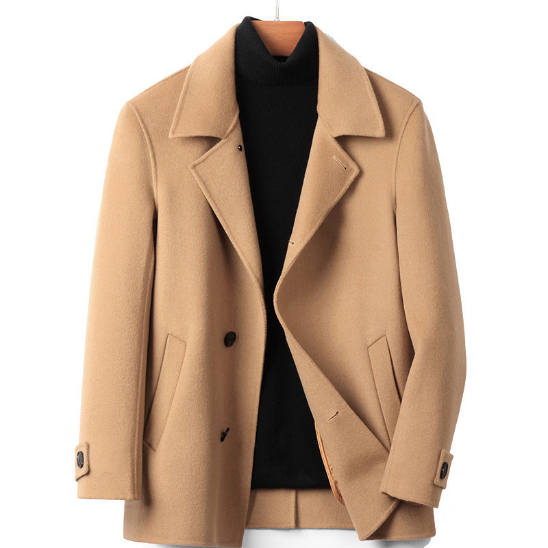 Men's Double-faced Woolen Fashion Coat