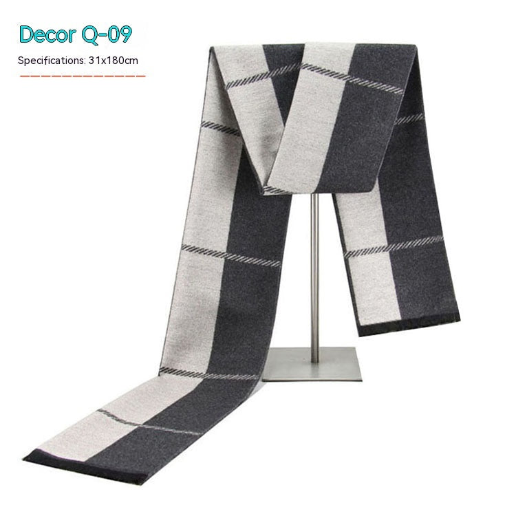 Men's Striped Winter Warm Artificial Cashmere Scarf For Men