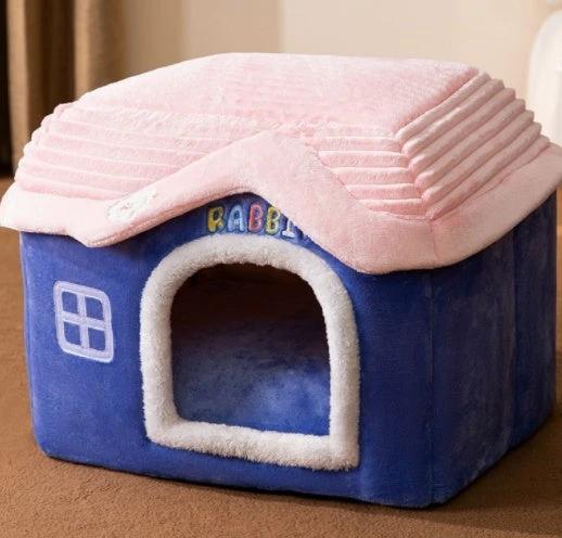 Foldable Dog House Pet Cat Bed Winter Dog Villa Sleep Kennel Removable Nest Warm Enclosed Cave Sofa Pets Supplies by GJG Denim