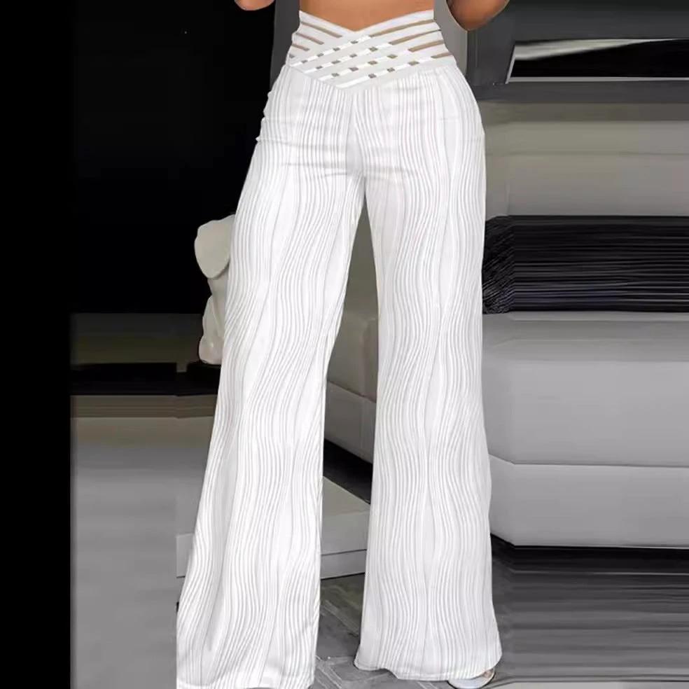 Jacquard Stretch Fabric Bootcut Pants Women by GJG Denim