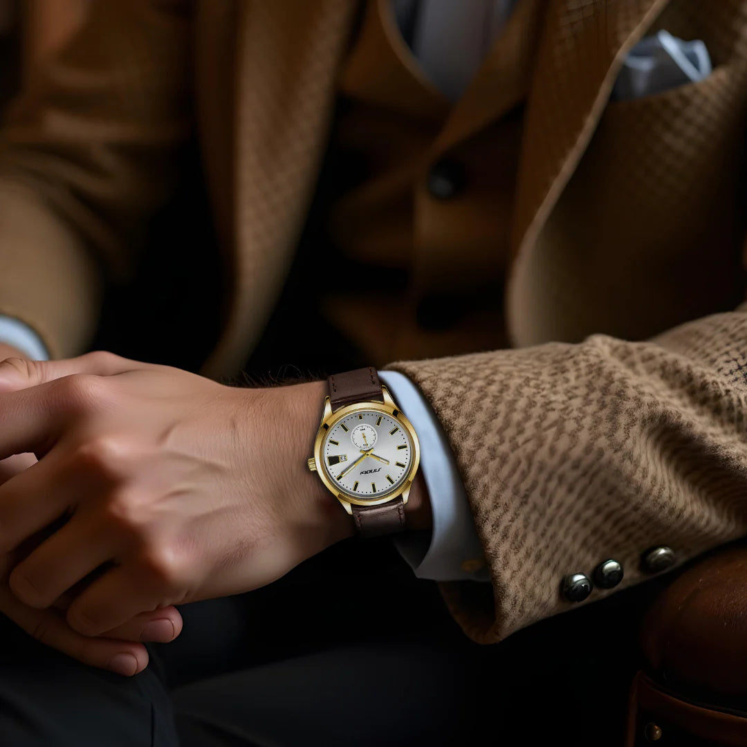 Men's Casual Leather Strap Business Quartz Watch