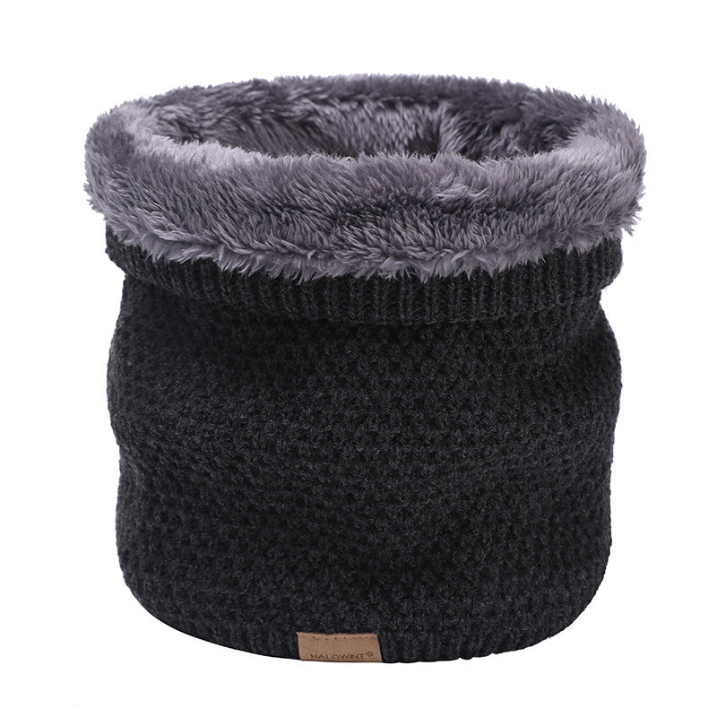 Men's Knitted Velvet Padded Neck Protection Scarf
