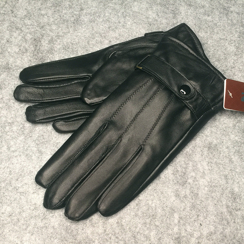 Men's Warm Faux Leather Gloves