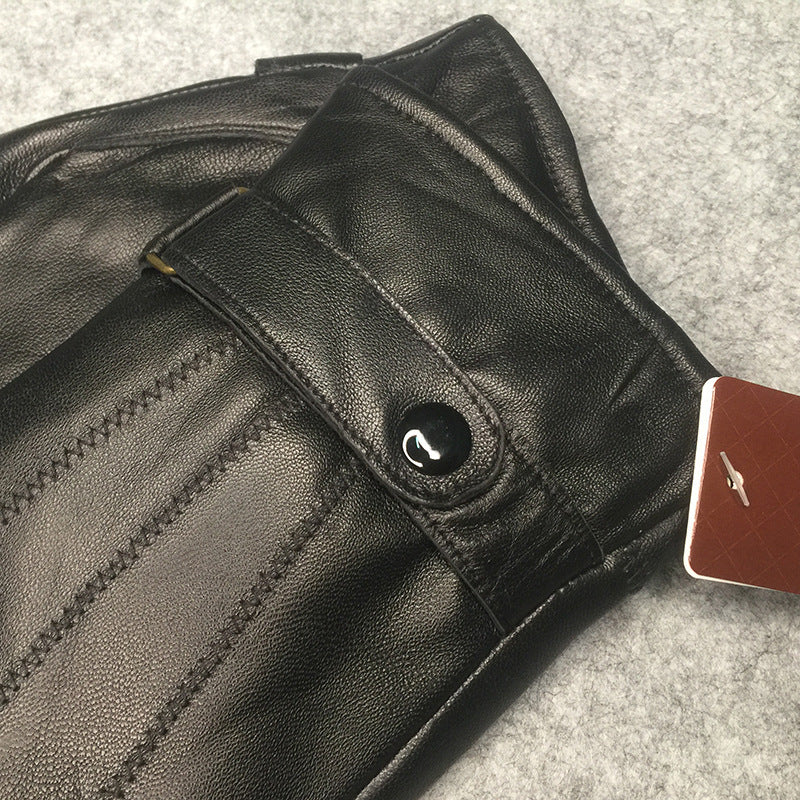 Men's Warm Faux Leather Gloves