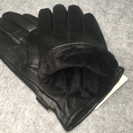 Men's Warm Faux Leather Gloves