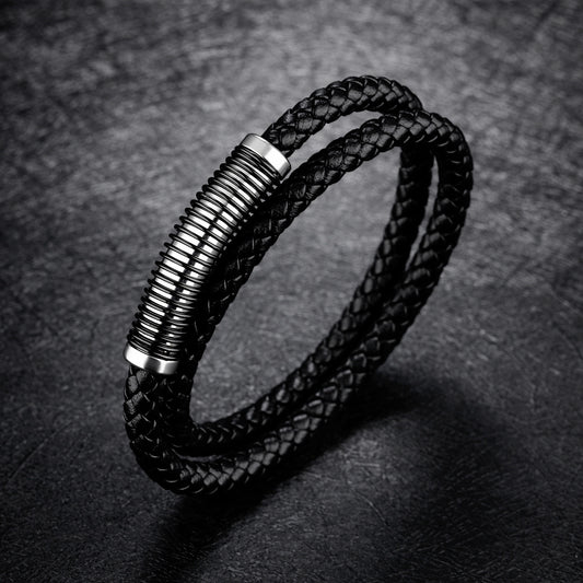 Men's Vintage Cowhide Double Bracelet
