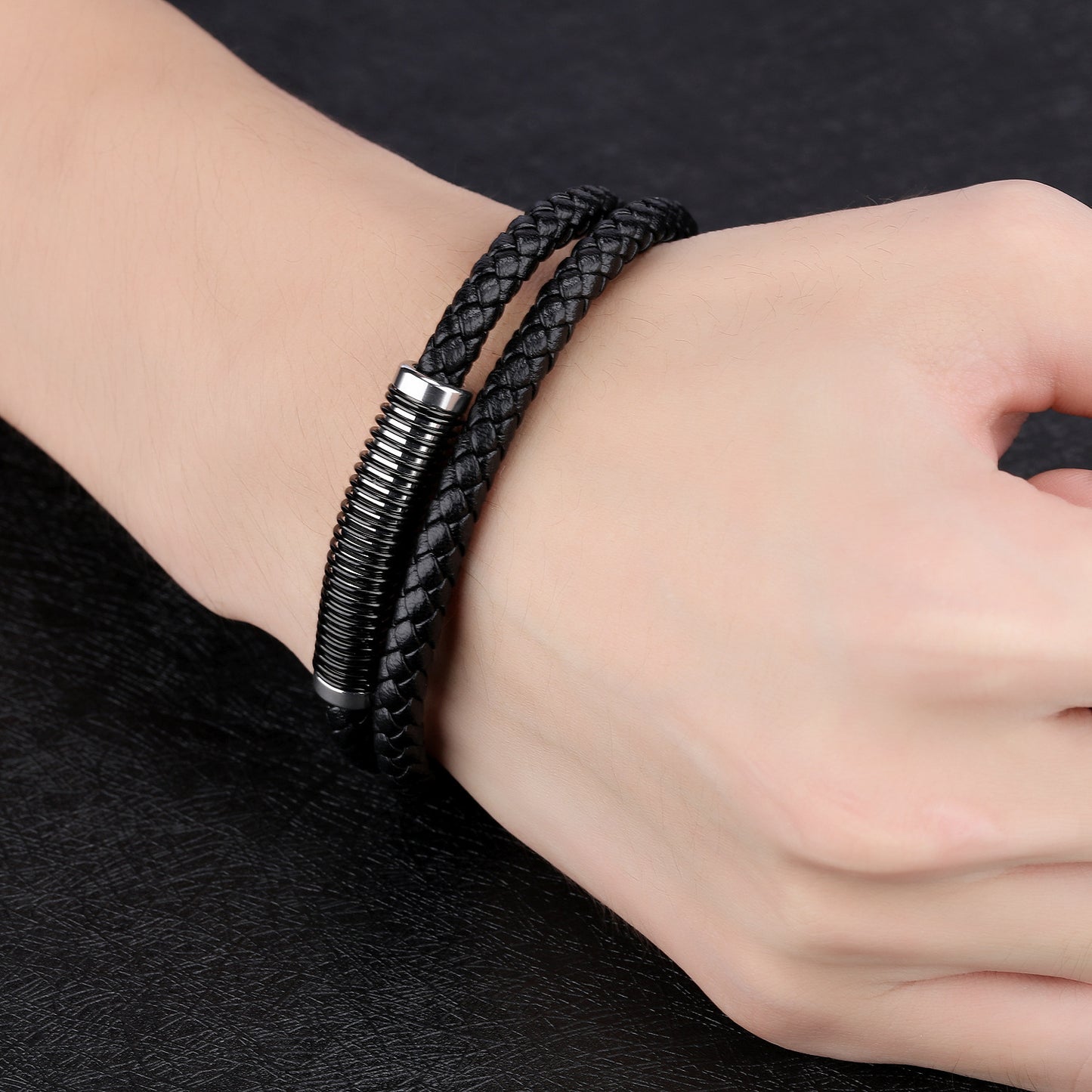 Men's Vintage Cowhide Double Bracelet