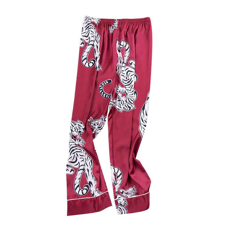 Men's Printed Silk Sleepwear Bottoms