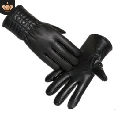 Winter PU Leather Full Touch Screen Gloves For Men