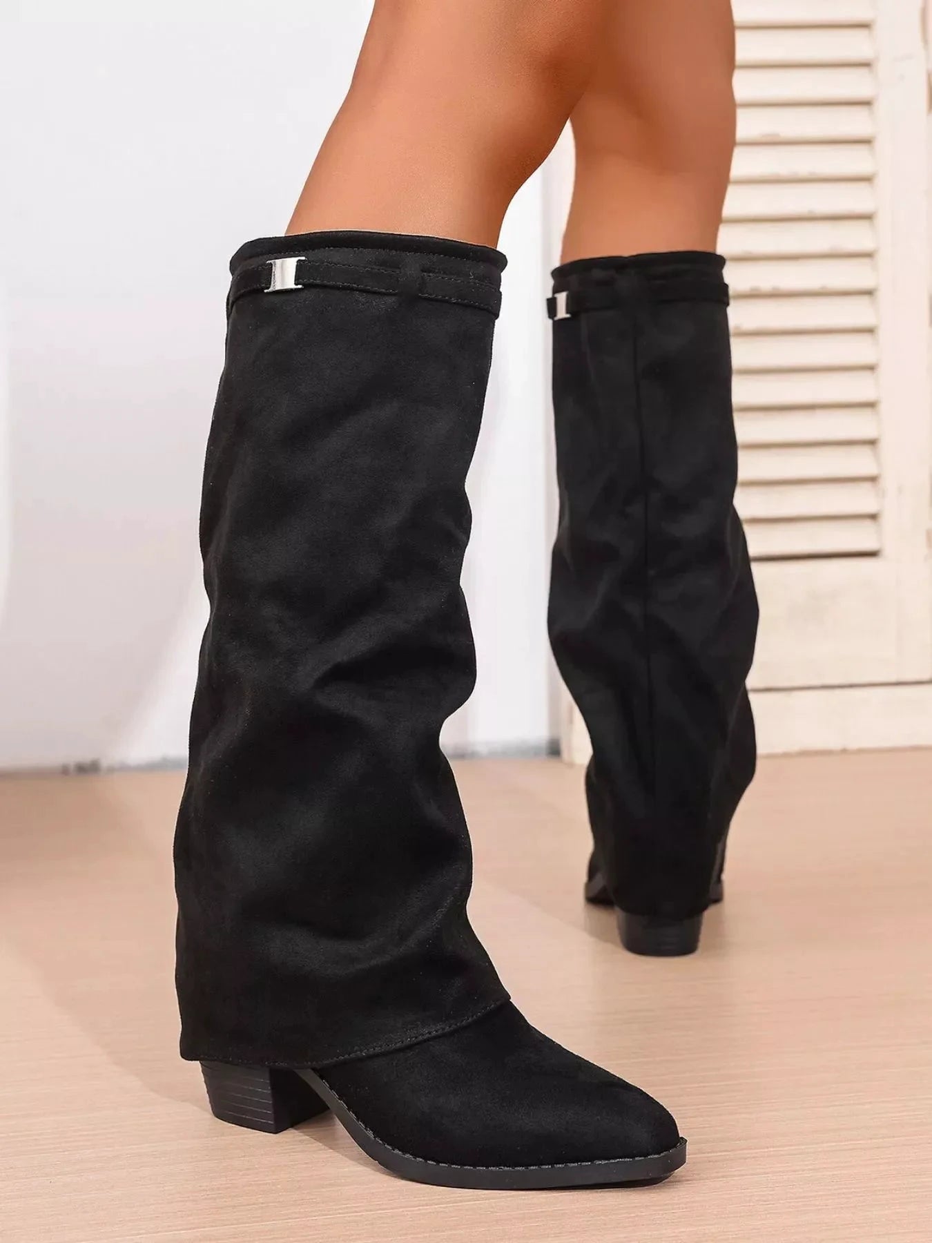 Point Toe Block Heels Boots by Coco’s Tee Boutique