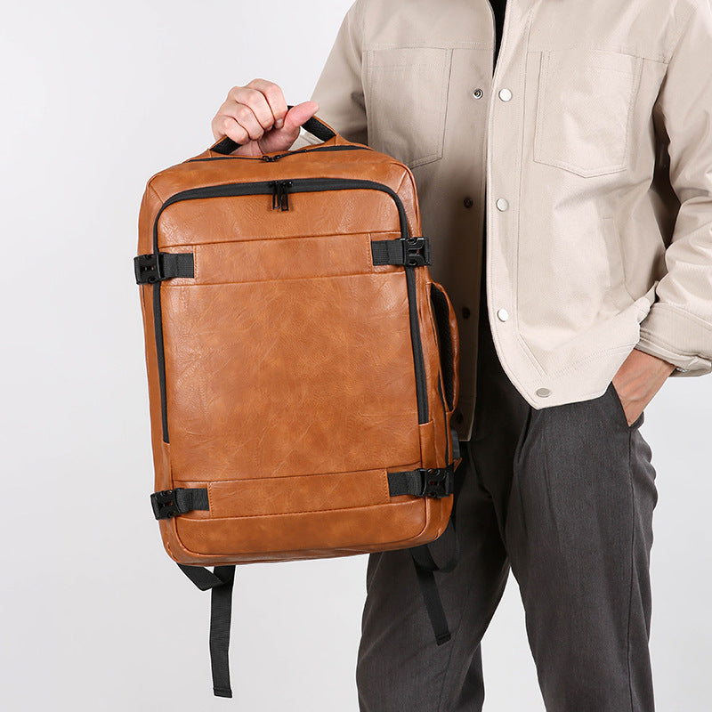 Men's Multi-functional Scalable Computer Bag Solid Color