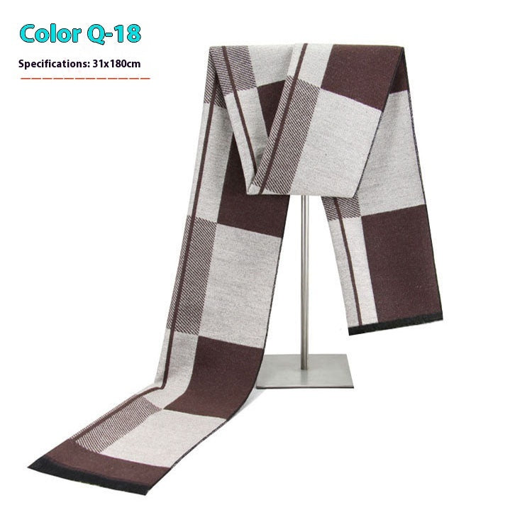 Men's Warm Cashmere-like Striped Scarf