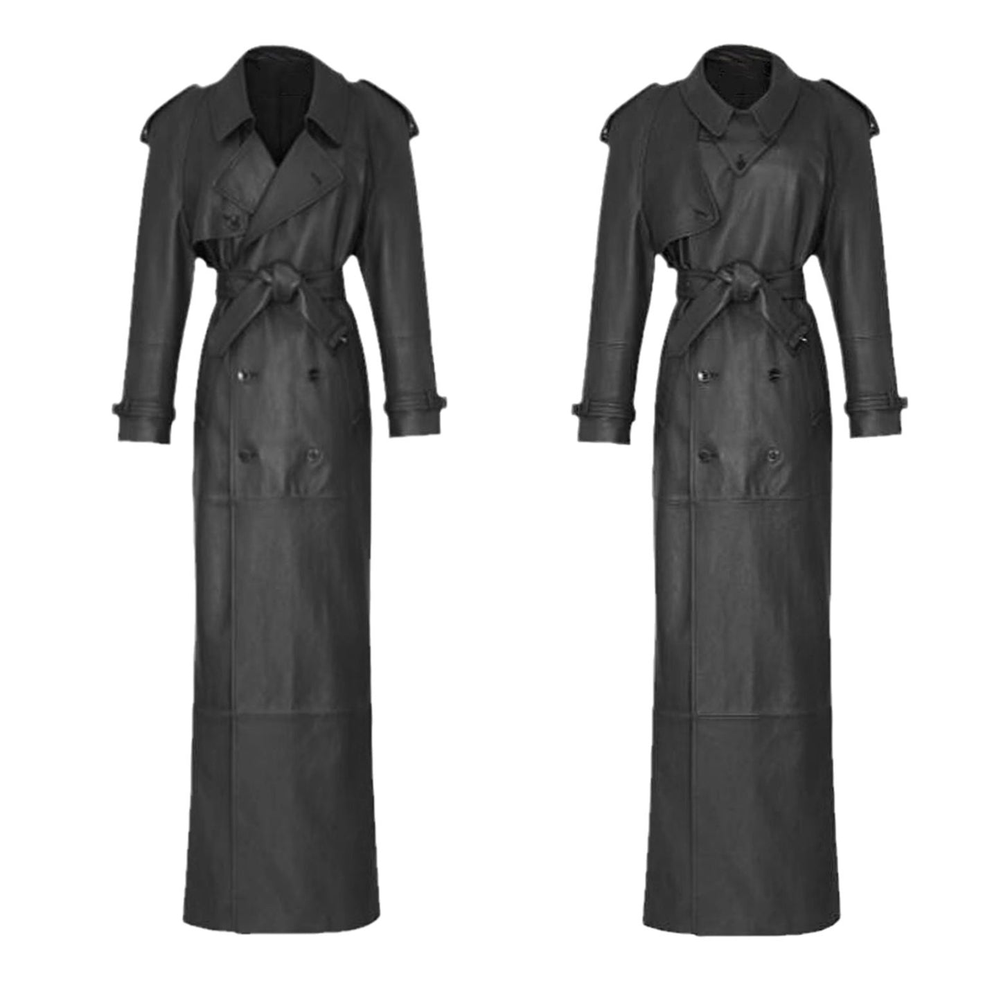Autumn And Winter New Sheepskin Fried Street Handsome Trench Coat