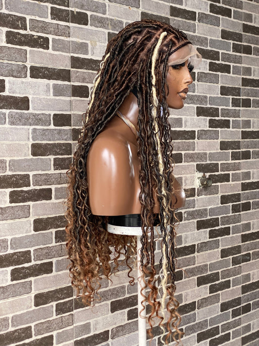 Soft locs wig- Bohemian Full lace faux locs (Africa Queen)