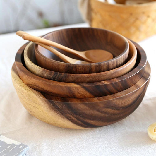 Natural Wooden Bowls For Kitchen by GJG Denim