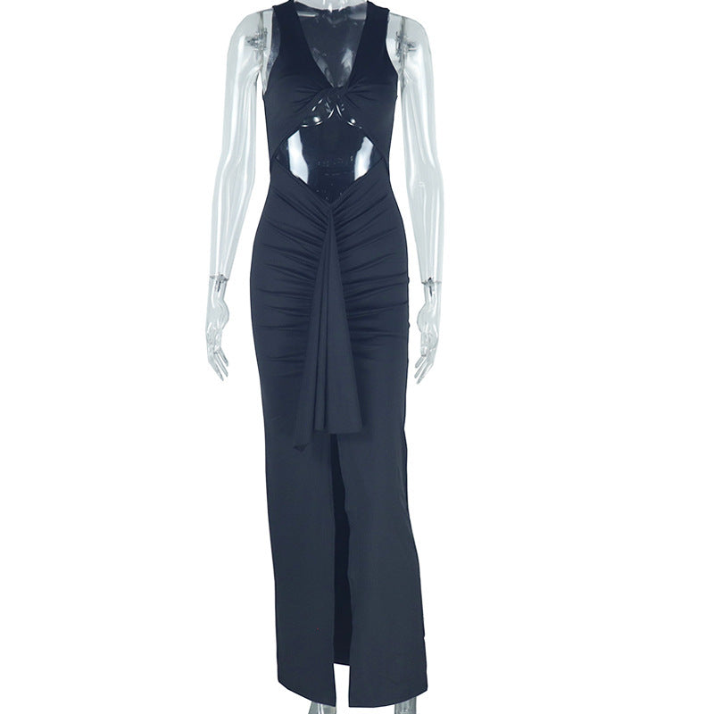 Hollow-out Camisole Ribbon Dress