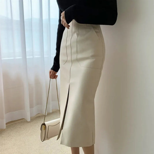 Temperament Deep Split Skirt