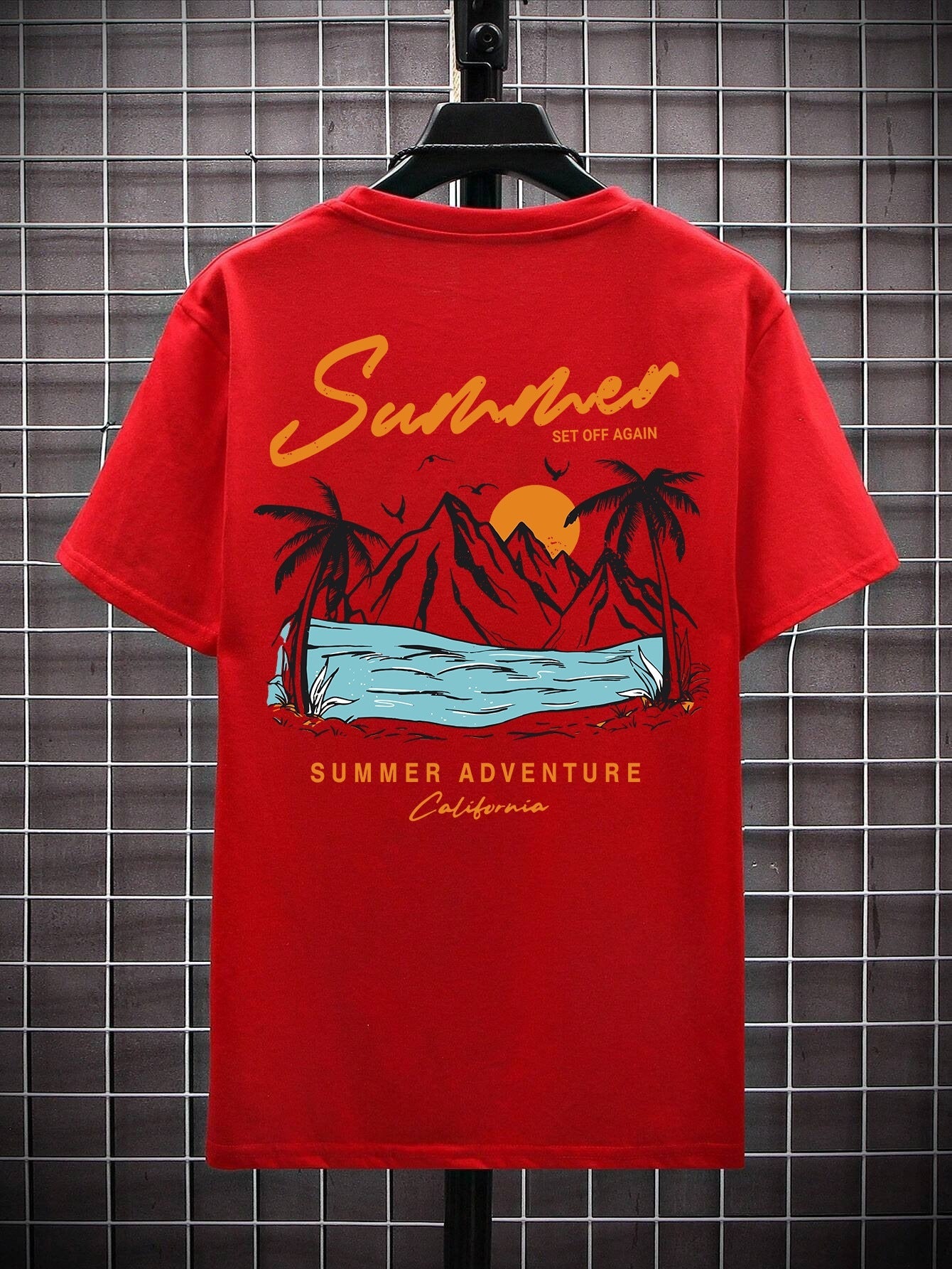 Summer Departure Adventure California Men's T-shirt Cotton Loose