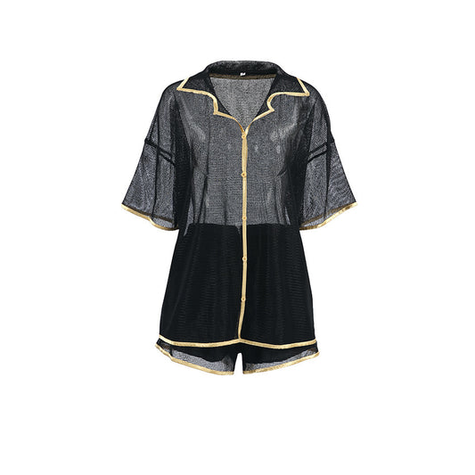 See-through Cardigan lounge set Two-piece Set For Women