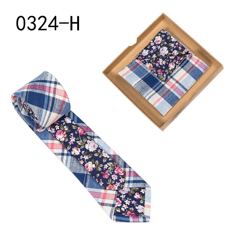 Men's Floral Print Tie and Pocket Square