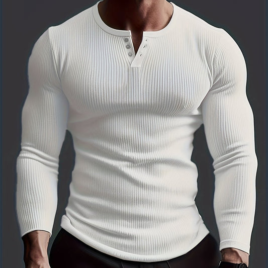 Men's Solid Crew Neck Long Sleeve Active T-shirt