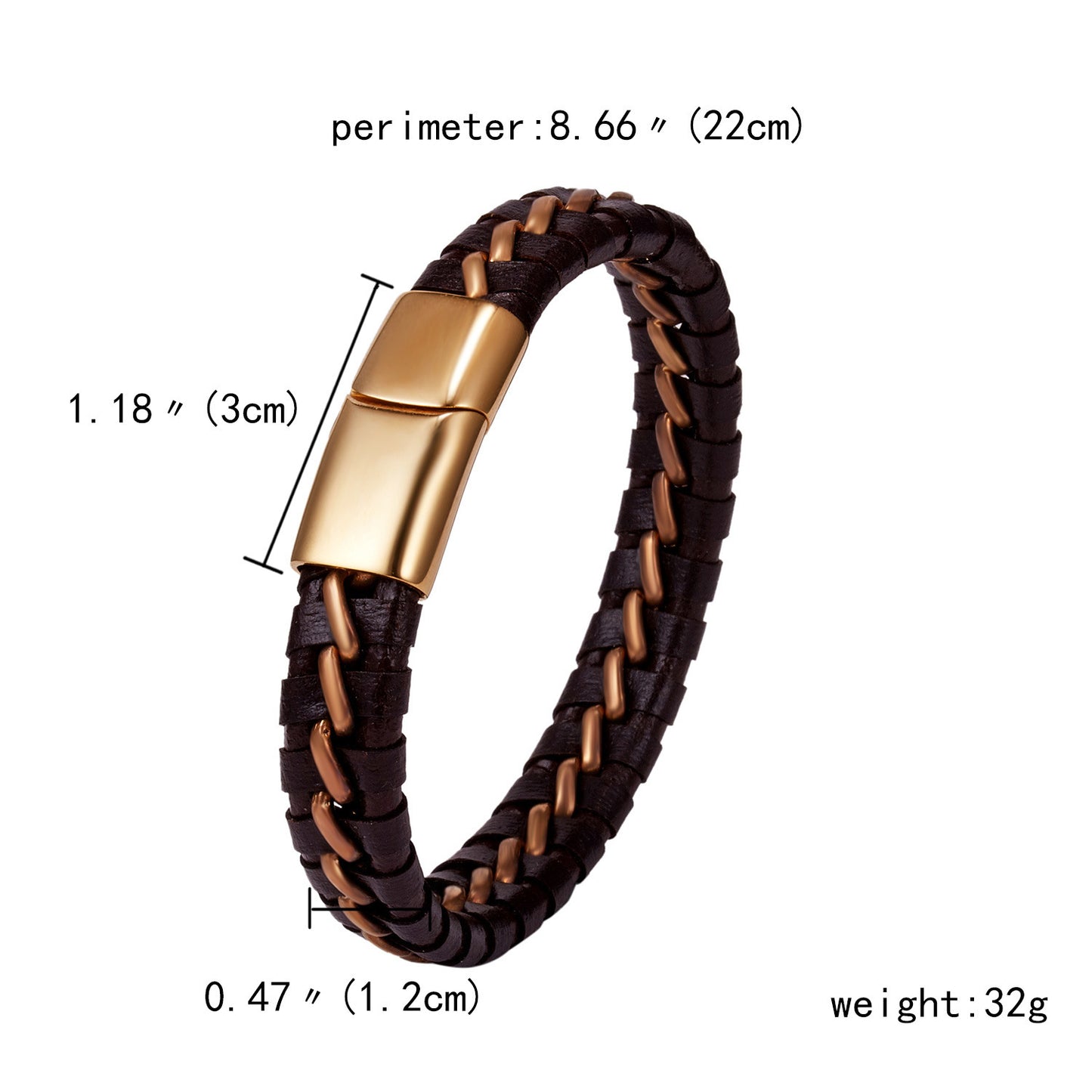 Woven Faux Leather Bracelet For Men