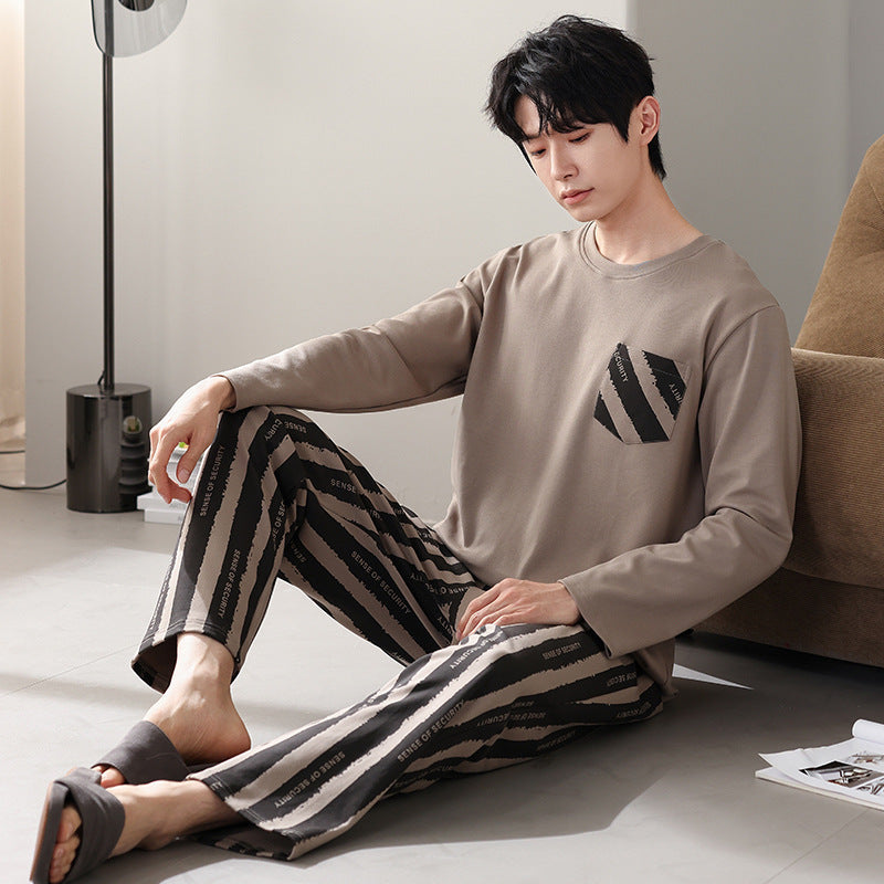 Men's Cotton Long Sleeve Casual Pajamas