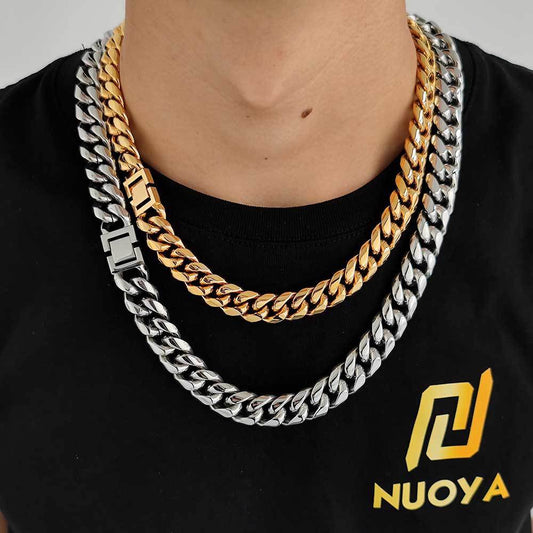 Men's Stainless Steel Buckle Round Necklace