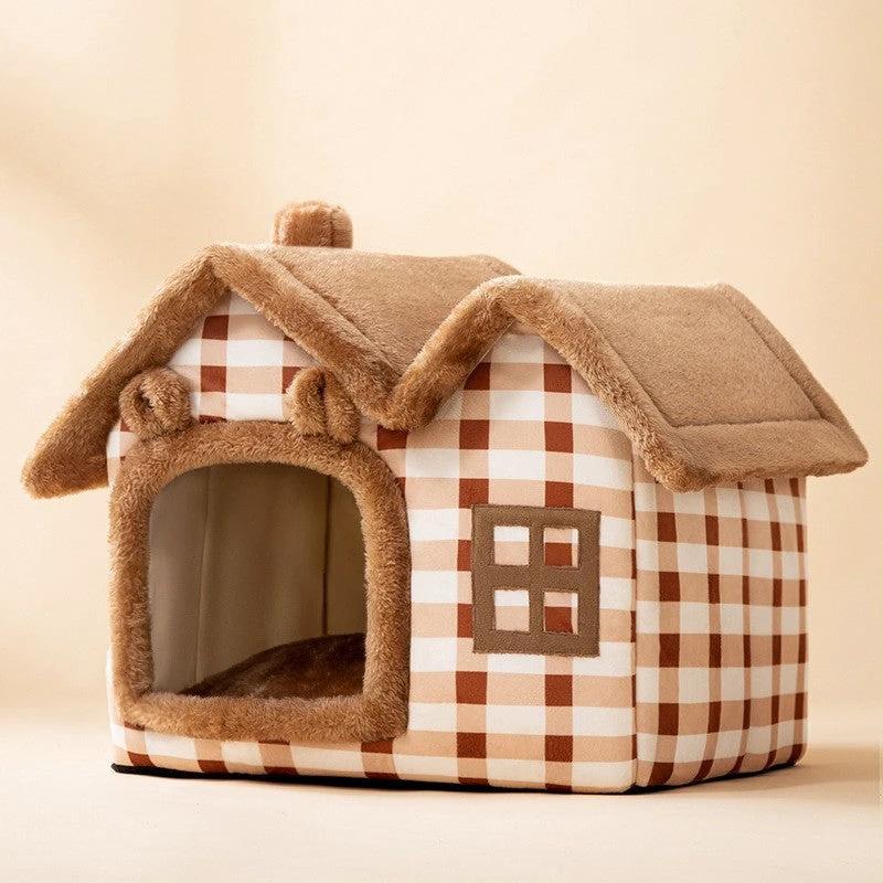 Foldable Dog House Pet Cat Bed Winter Dog Villa Sleep Kennel Removable Nest Warm Enclosed Cave Sofa Pets Supplies by GJG Denim