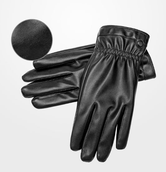 Men's PU Leather Warm Gloves