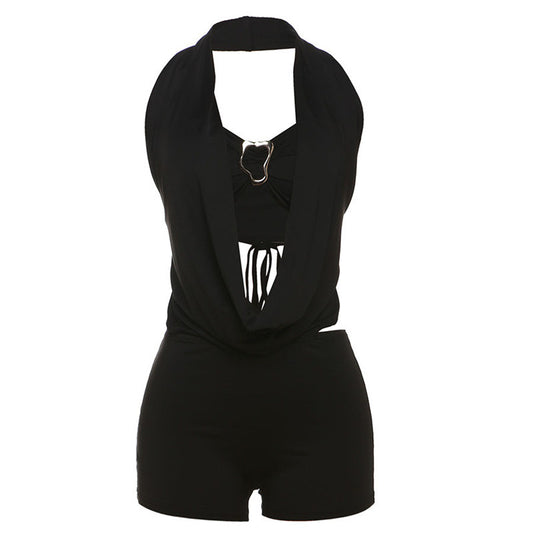Halter Top Skinny Short Suit Women