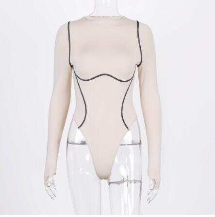 Long sleeve exposed seams bodysuit