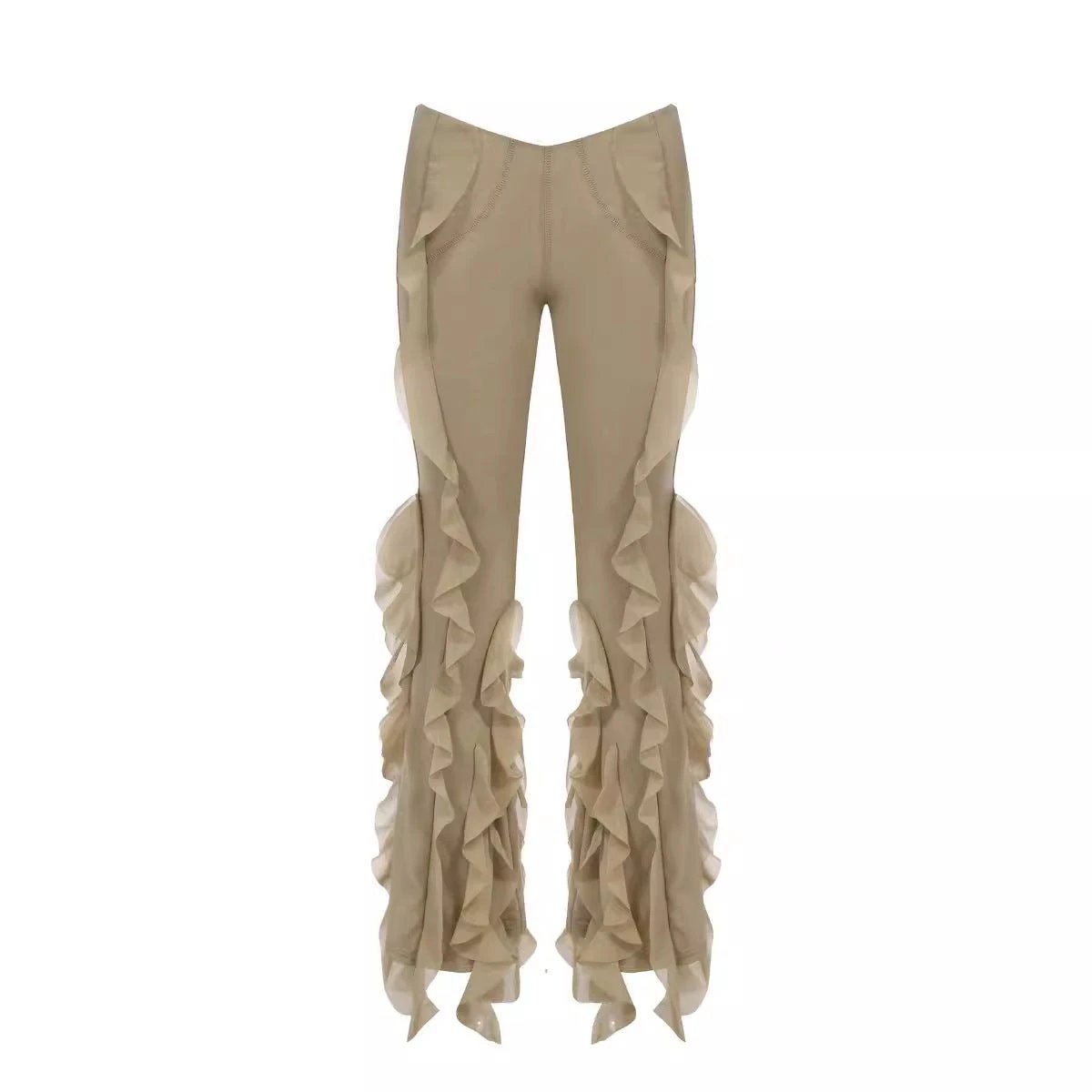 Ear Flying Pants Slim-fit Micro Flared Pants Women by GJG Denim