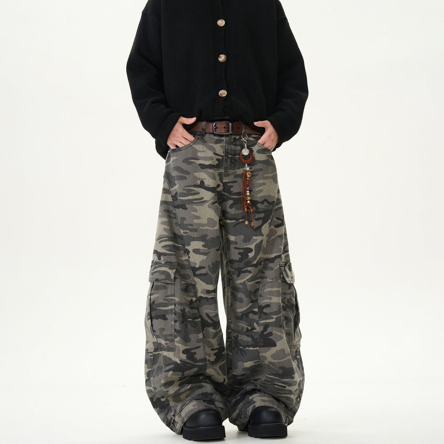 Men's Camouflage Loose Casual Retro Machete Jeans